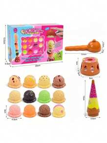 1 Piece Ice Cream Stacking Toys For Kids 3+| Montessori Sensory Play Set With Scoops & Cones| Pretend Kitchen Toys Develop Motor Skills| Educational Birthday Gift For Boys & Girls (Vibrant Colors)
