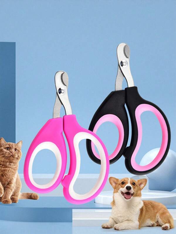 1/2/3pcs Pet Cat Nail Clippers, Pet Dog Grooming Nail Scissors Random Color