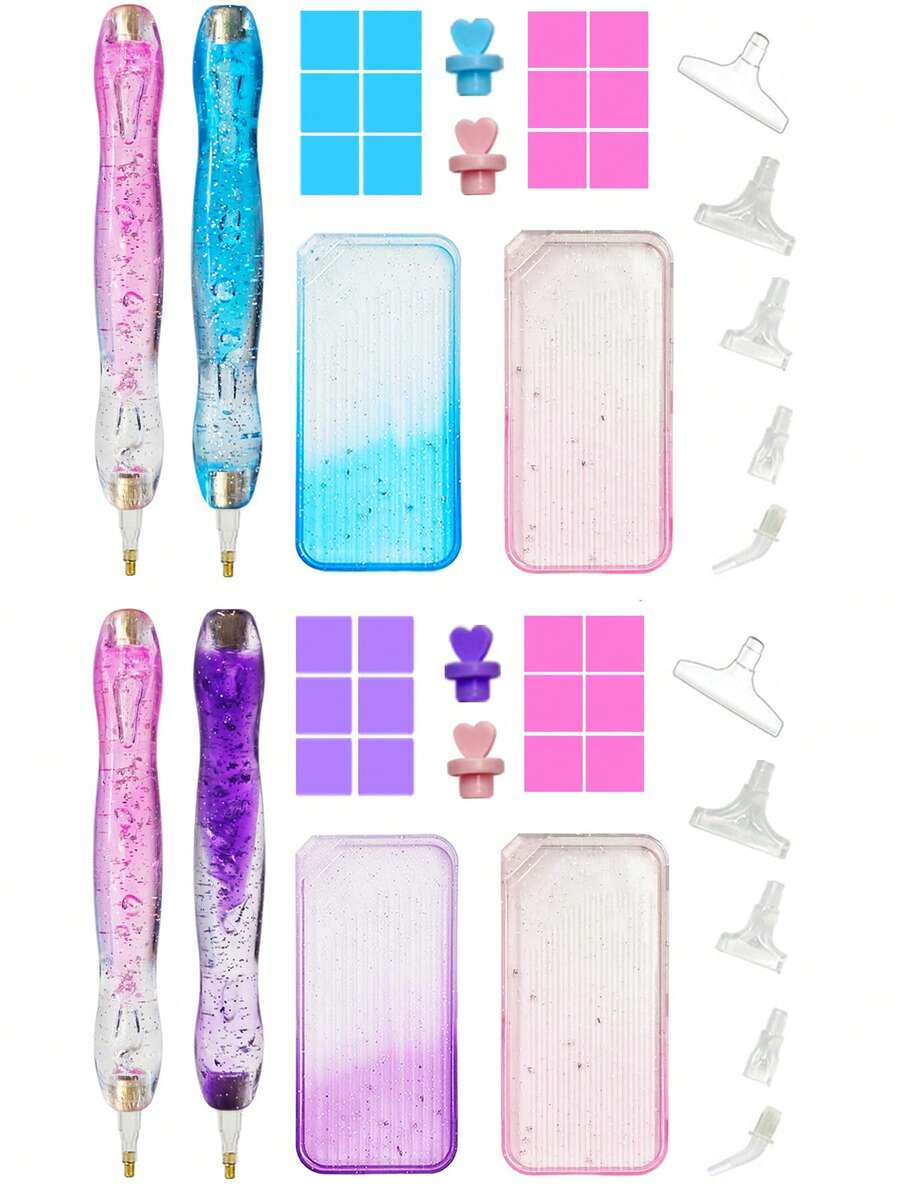 DIY New Gradient Two-Color Diamond Painting Dot Diamond Kit - Multi-Bit Diamond Painting Accessories With Tray 12 Clay, 5D Diamond Painting Tools DIY Craft (Gradual Color) - 彩色 - 查看 1