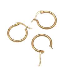 10 Stücke Gold/Silber Edelstahl offene Ohrringe Kreis 15 20 25 40mm Ohrringösen Basis für Ohrring Schmuckherstellung Komponenten zum Selbermachen