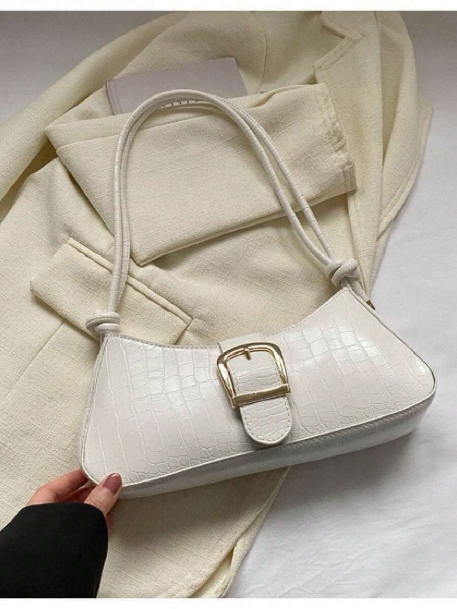 Women Solid Color Elegant Shoulder Crossbody Bag(3141) - White - View 1