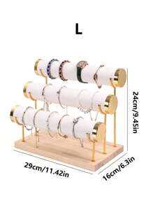 1pc Black, Green, White, Beige, Gray, Pink Solid Wood Suede Metal Jewelry Rack Bracelet Display Rack Bracelet Display Rack Jewelry Display Rack Jewelry Display Rack For Women Storage Organizer Travel Essentials Gift Back To School
