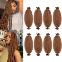 Cuban Twist Hair 18 Inch 8 Packs Pre Fluffed Marley Twist Braiding Hair Pre Stretched Wrapping Hair For Soft Locs Hair Extensions (18 Inch,8Pack,#30) - #30 - View 1