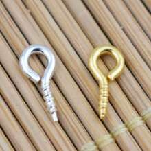 100 Stücke/500 Stücke Mini-Nadelöhre, Nadelöhr-Haken, Fadenöse, Metallschraubenöse, Nadelöhr-Schmuckanhänger, Manschetten-Schmuckherstellung Zubehör, 10 mm / 0,39 Zoll