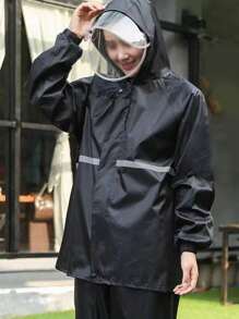 2pcs/Set Unisex Full Body Waterproof Rain Jacket & Pants Set