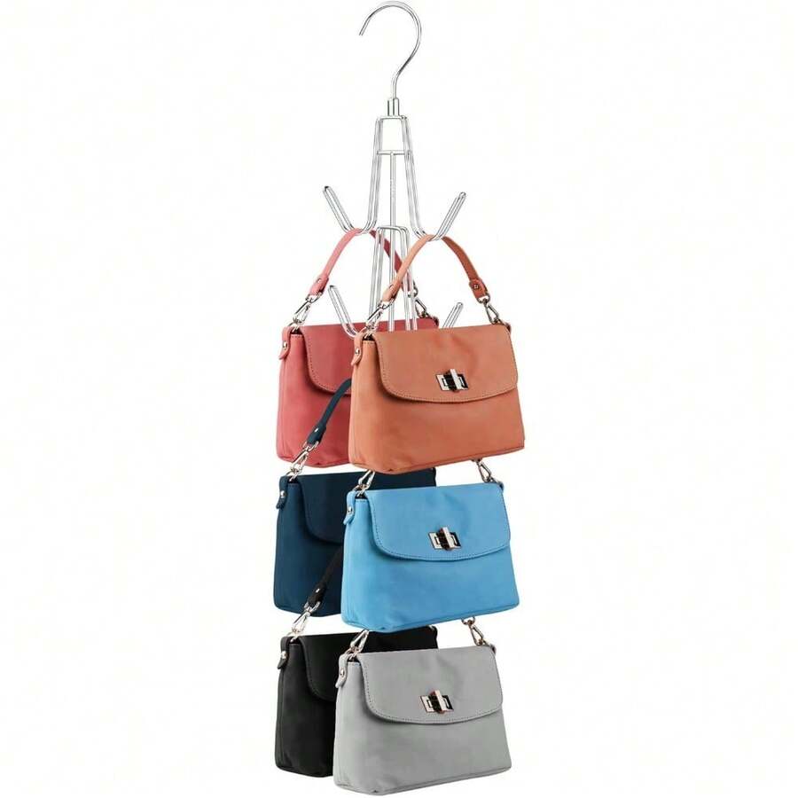 Purse Hanger Organizer For Closet, Hanging Bag Holder, Keeping Purses Visible And In Good Condition, Metal Handbag Storage Hook Backpack Rack Space Saving Hanger, Silver - Silver - View 1