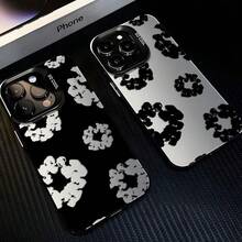 Black Flower Luxury D-Denims T-Tears Phone Case For IPhone 16 15 14 13 12 11 Mini Pro Max X XR 8 Plus Anti Fall Matte Back Cover - Black - View 4