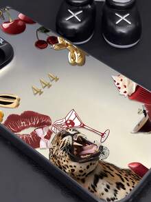 Fierce Animals 1 件时尚个性化豹纹 IMD 防震防指纹手机壳适用于 16/16pro/16plus/15/15promax/15pro/11/12/13/14promax/11pro/11promax/12pro/12promax/13pro/13promax/14pro/14promax，创意优雅