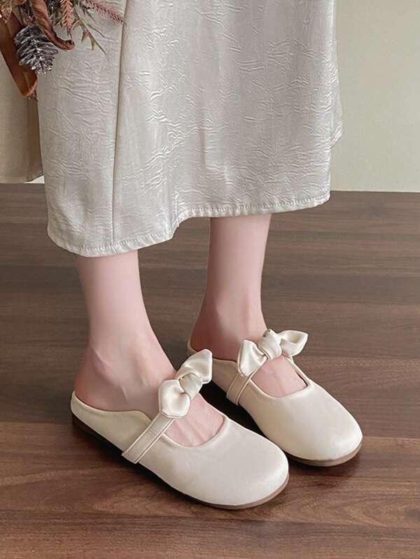 Women Flat Sandals Bow Knot Slide Comfortable Slippers