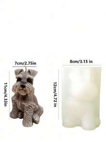 3D Dog Candle Mold Schnauzer Candle Silicone Mold For Making Candle Soap Plaster Gifts Dog Design Home Decor Craft Supplies Perfect For Dog Lovers - White - View 8