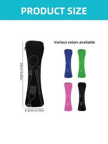 1pc Cutlery Zipper Bag, Cutlery Storage Bag, Leak-Proof Pouch, Portable Utensil Bag - Reusable Storage Bag - Suitable For Fork, Spoon And Knife - Multiple Colors Available - Suitable For Outdoor Camping, Travel, Picnic, School And Office, Home Organization And Storage