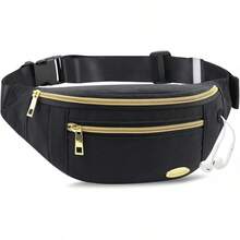 Entchin Fanny Pack Women Men,Crossbody Belt Bag With 4-Zipper Pockets,Adjustable Waist Bag Pack,One Of Most Popular Travel Essential Gifts Walking,Traveling,Cycling - Mini Black - 查看 1
