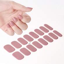 16 pièces de bandes d'ongles en gel nude, autocollantes semi-durcies couvrant tout l'ongle, nécessitent un durcissement à la lampe, tiennent 14 jours, effet paillettes, fournitures de nail art pour dames, faciles à utiliser, accessoires pour ongles