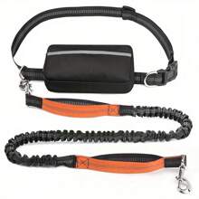 1pc Reflective Waist Pack With Retractable Dog Leash, 44-63inch Elastic Traction Rope, Outdoor Sports Running Pet Leash, Explosion-Proof Thickened Handle, Multiple Colors Available