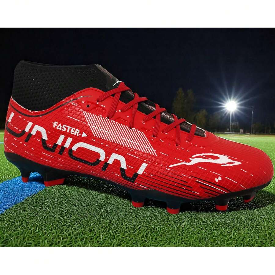 Tenis Futbol Tacos Tachones Union Blanco Azul - Rojo - Ver 1