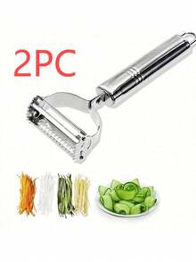 1pc Stainless Steel Vegetable Peeler - Multifunctional Fruit And Potato Shredder, For Dining And Relaxation, Manual Non-Electric Kitchen Small Tool, For Restaurants - Silver - View 14