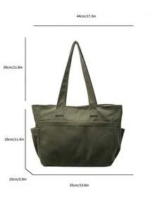 حقيبة يد من الكوردروي متعددة الجيوب للنساء، حقيبة ظهر كانفاس موضة للطلاب في المرحلة الثانوية والجامعية