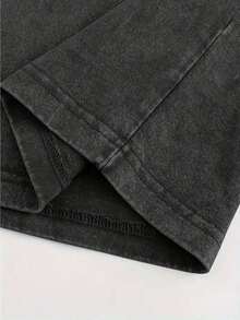 230g Double-Sided Water Wash, I Will Defend The World To Protect Your Printed T-Shirt, High-Quality Wax Printed Cotton Retro Fashion Brand T-Shirt, Men's T-Shirt, Beach Essential, Summer T-Shirt, Holiday Gift, Perfect Gift - 黑色 - 查看 5