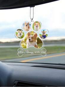 1pc Personalized Custom Dog Paw Shape Pet Acrylic Ornament, Personalized Puppy Acrylic Portrait Ornament, Gift For Pet Lovers, Pet Souvenir - Custom Puppy Or Portrait Acrylic Ornament
