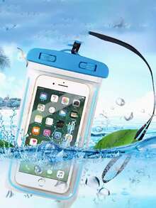 1pc Portable Universal Night Glow Waterproof Phone Case With Wide Strap - Touchscreen Compatible With All Smartphones, Suitable For Swim & Dive, Suitable For Water Sports & Travel - Perfect Gift For Adventurers, Beach Essentials, Beach Accessories, Pool Float - Multicolor - View 2