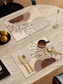 1/2/4/6/8pcs Digital Print Placemats, Bohemian Pattern Printed Placemats For Dining Table Decor, Suitable For Daily Use, Holidays, Parties, Birthdays, Weddings, Dinners, Kitchen, Dining Room, And Home Textile Decoration