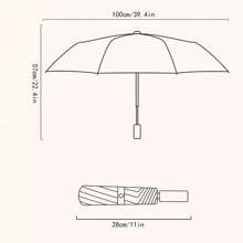 1pc Automatic Folding Umbrella, Women 2-In-1 Sunny Rain Umbrella, Cartoon Black And White Cat Print Sunshade UV Protection Umbrella