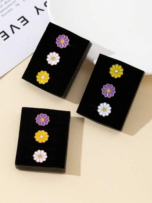 3 pièces/set Décoration d'ongle en fleurs de marguerite de couleur fraîche, naturelle et passionnée, compatible avec le bracelet Apple avec bouton décoratif pour bracelet de montre en silicone 38/40/41/42/44/45/49 mm, compatible avec le bracelet 9/8/7/6/5/4/3/2/1/SE. Bijou décoratif pour homme et femme, décoration d'amour