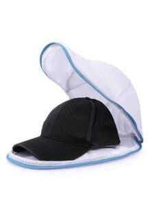 1pc Polyester Thick Mesh Laundry Bag, Convenient For Adult Use, Anti-Deformation Hat Holder, Baseball Cap Wash Bag
