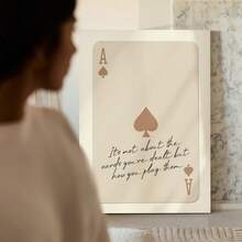 1 pieza Póster de pared de decoración con diseño de as de espadas retro, con cita inspiradora, decoración de pared de carta de as beige Tre26 - Multicolor - Ver 6