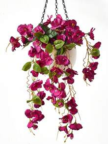 1Pc/2pcs Artificial Hanging Flowers Fake Hanging Plants Faux Silk Hibiscus Long Vines UV Resistant Realistic Flowers For Basket Home Porch Outside Garden Yard Patio