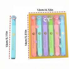 1 Packung/6 Packungen niedliche Katzenpfoten Textmarker, erhältlich in 6 Farben, schräge Spitze, farbige Markerstifte, geeignet für Schule und Büroartikel, Schulmaterial, Schulanfang