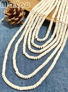 Women's Retro Bohemian Style Turquoise Bead Necklace, Vintage Western Cowgirl Fashion, Suitable For Everyday Wear, Add To Your Jewelry Collection