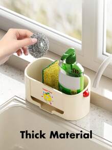 1pc Kitchen Sink Side Drying Rack – Angled Drainage Design Directs Water Into Sink, Large Capacity Storage For Sponges, Brushes & Soap Bottles. 1pc Kitchen Sink Side Drying Rack – Angled Drainage Design Directs Water Into Sink, Large Capacity Storage For Sponges, Brushes & Soap Bottles. Kitchen Organiser