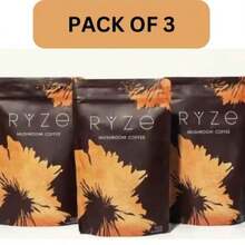 RY-ZE Organic Mushroom Coffee (30 Servings) | 6 Adaptogens + MCT Oil, Lion's Mane For Focus – USA Instant – Fuel Energy, Support Digestion & Immunity! - 3PC - Xem 1