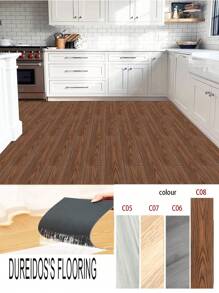 Carrelage adhésif PVC à motif bois épais, pour chambre à coucher, salon, cuisine, avec autocollants carrelés adhésifs et imperméables. Revêtement de sol autoadhésif facile DIY. Stickers, papier peint décoratif mural, décoration de salle, décoration murale, articles de cuisine