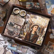 咖啡人物主题剪贴簿套装，适用于手工制作 - 包含剪贴簿纸 A6 网格笔记本、贴纸、和纸胶带卷、装饰纸、便笺簿等，可作为剪贴簿、计划簿和日记本的工艺礼物 - 彩色 - 查看 9