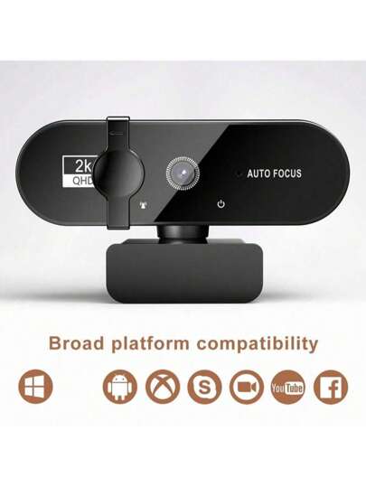 2K 4K Webcam 1080P PC Web Camera Cam USB Online Microphone Autofocus Full Hd Computer view 3