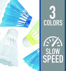 Juego de volantes de bádminton Sports - Juegos de 3, 6 + 12 volantes de bádminton - Volantes de bádminton para exteriores en el patio trasero - Volantes de plástico de repuesto para juegos de bádminton - Paquetes de 3, 6 + 12 - Paquete de 6 - Ver 3