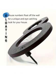 Números de dirección modernos en 3D, negros e impermeables - Placas de puerta exteriores de fácil instalación para el hogar, el garaje y el buzón, de 8" | Plástico resistente, resistente a la intemperie, fácil instalación, decoración moderna del hogar, señalización resistente a la intemperie | Placas de dirección modernas | Números resistentes a la intemperie, decoración de pared exterior