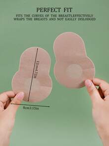 10/20/50片装一次性丰胸胶带、无纺布防下垂聚拢型乳贴、性感、防眩光、防尴尬、防止突出点向外凸起的奶嘴套、聚拢型文胸、一次性乳贴聚拢型乳贴、隐形乳贴花瓣米色 - 杏色 - 查看 4