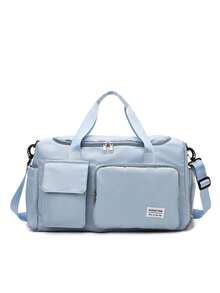1pc Women Personalized Sports Gym Bag, Multi-Function Travel Duffel Bag With Shoe Compartment & Wet Dry Pocket, Fashionable Versatile Shoulder Bag, Large Capacity Multi-Pocket Storage Bag, Luggage Strap, Embroidered Custom Name/Initial,All-Purpose,Large Capacity,Versatile,Multifunction,Colorful,Cute,Adorable,Contracted,Funny,Kawaii,Y2K,Minimalist,Commuting,Business Casual,Basics,Custom,Personalized,Unique,Customized,Ideal Gifts For Him,Ideal Gifts For Her,Her,Family,Friends,Girlfriend,For Anniversaries,For Birthdays,For Holiday/ Vacation,For Outdoors/Outings/Travel/Hiking/Stadium/Sports/Climbing,For Business/Commute/Work/Office,New Year Glamour ,Travel Organizer - Multicolor - View 29