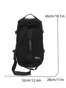 Outdoor Hiking Bag, Large Capacity Student Bag, Three Purpose Backpack, Unisex - Black - View 9