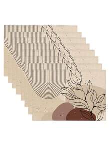 1/2/4/6/8pcs Digital Print Placemats, Bohemian Pattern Printed Placemats For Dining Table Decor, Suitable For Daily Use, Holidays, Parties, Birthdays, Weddings, Dinners, Kitchen, Dining Room, And Home Textile Decoration