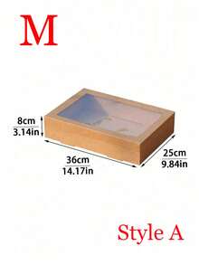 1件/2件牛皮纸一次性餐盒，露营户外野餐盒，便携式烘焙包装盒，适用于烧烤、下午茶、甜点、蛋糕、水果、外卖午餐盒