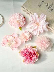 6 pièces Épingle à cheveux à fleurs artificielles de la série rose douce pour femmes, accessoire de coiffure de style Mori pour la mode, clips pour franges latérales, épingles à cheveux haut de gamme à fleurs convenant à un usage quotidien, accessoire capillaire, accessoire d'été, voyage, pinces à cheveux, barrette, pinces à cheveux
