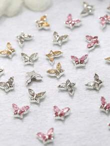 20pcs 3D Butterfly Charms SS5 CZ + Nickel-Free Alloy For Nail Art