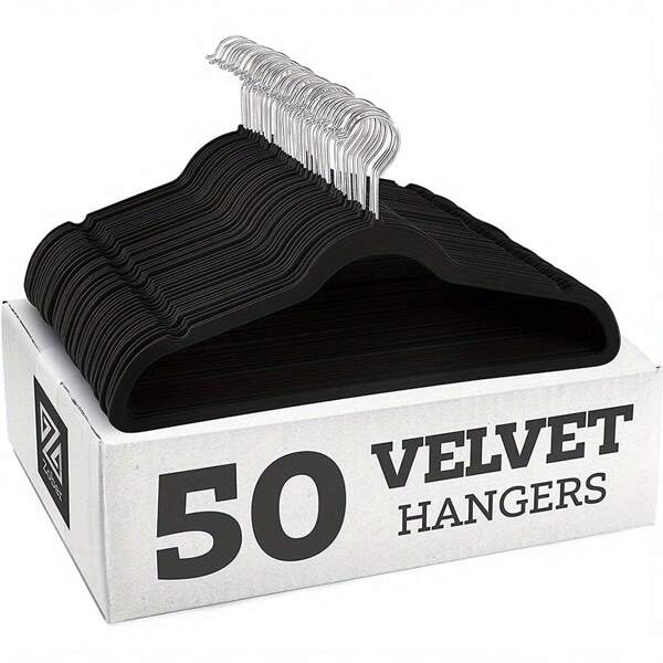 5pcs Velvet Magic Hanger, Wrinkle-Proof & Scratch-Resistant Stainless Steel Clothes Hanger, Suitable For Dorm And Home Storage, Wet & Dry Use, Plastic Material, Durable Anti-Slip, Space Saving, Suitable For Home And Dorm, Home Storage Solution, Fashion Hanger Design, Anti-Slip Hanger