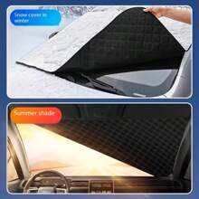 1 pièce Épais couvre-neige pour voiture, protecteur de givre pour pare-brise de voiture, écran de protection pour fenêtre de voiture en hiver, parasol et protecteur contre le vent, protection toutes saisons, polyvalent pour utilisation extérieure (grand, argent)