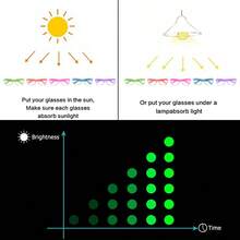 VINCAN 5 pièces Lunettes de fête fluorescentes et colorées - Lunettes lumineuses changeant de couleur, convient pour les bars, les KTV, les fêtes et les photomatons - Matériau plastique, sans alimentation requise - Sans plumes, accessoires amusants, décoration de fête fluo - Multicolore - Voir 4
