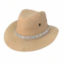 CHILDREN'S Suede Cowboy Hat With HEART BRILLIANT Band - 米色 - 查看 2